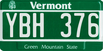 VT license plate YBH376