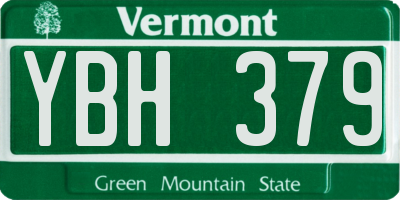 VT license plate YBH379