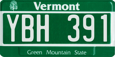 VT license plate YBH391