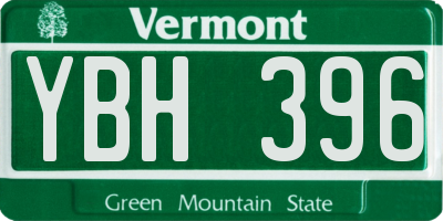 VT license plate YBH396