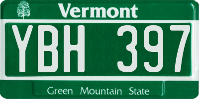 VT license plate YBH397