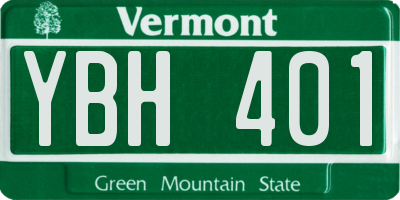 VT license plate YBH401
