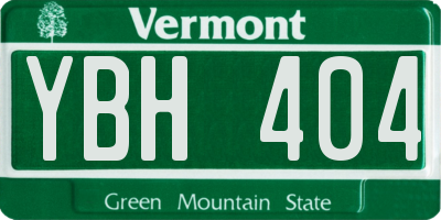 VT license plate YBH404