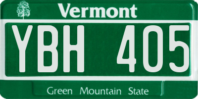 VT license plate YBH405