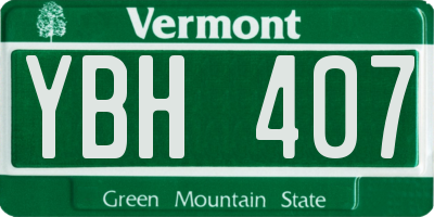VT license plate YBH407