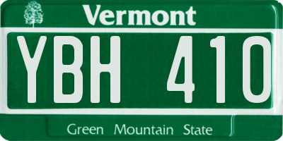 VT license plate YBH410