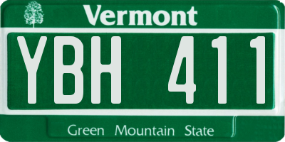 VT license plate YBH411