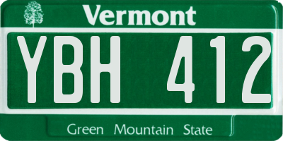 VT license plate YBH412