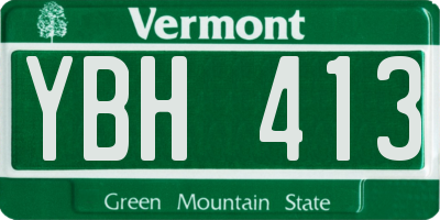 VT license plate YBH413