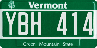 VT license plate YBH414