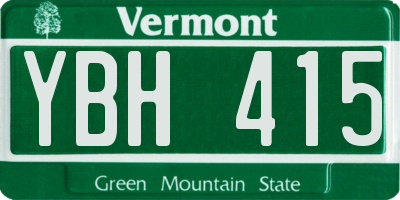 VT license plate YBH415