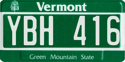 VT license plate YBH416