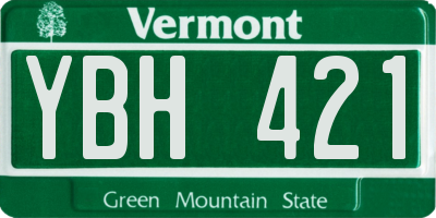 VT license plate YBH421