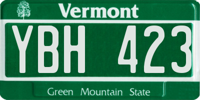 VT license plate YBH423
