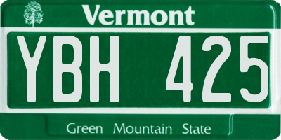 VT license plate YBH425