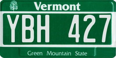 VT license plate YBH427