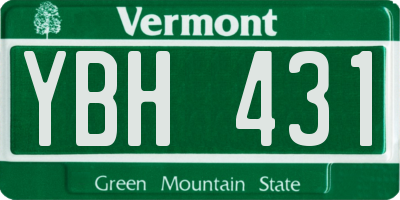 VT license plate YBH431