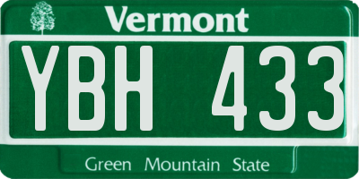 VT license plate YBH433