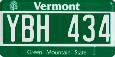 VT license plate YBH434