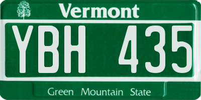 VT license plate YBH435