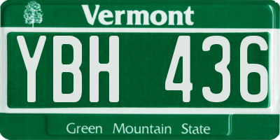 VT license plate YBH436