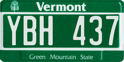 VT license plate YBH437