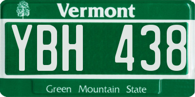 VT license plate YBH438