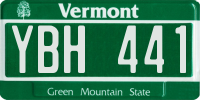 VT license plate YBH441