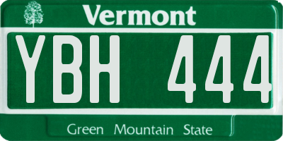 VT license plate YBH444