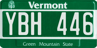 VT license plate YBH446