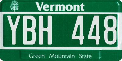 VT license plate YBH448