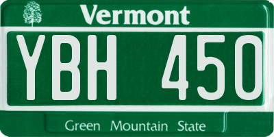 VT license plate YBH450