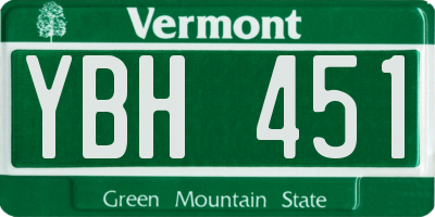 VT license plate YBH451