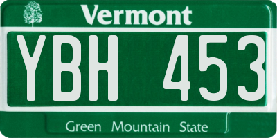 VT license plate YBH453