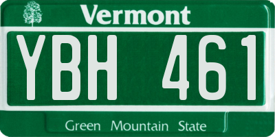 VT license plate YBH461