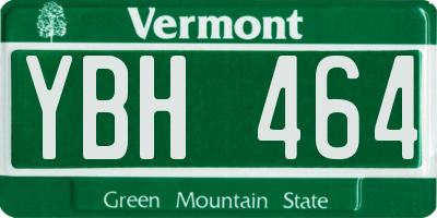 VT license plate YBH464