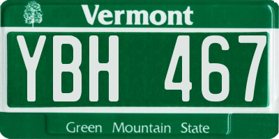 VT license plate YBH467