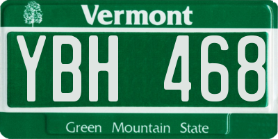 VT license plate YBH468