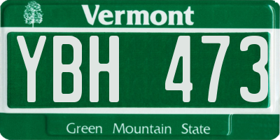 VT license plate YBH473