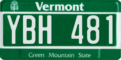 VT license plate YBH481