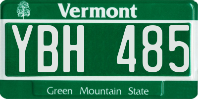 VT license plate YBH485