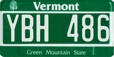 VT license plate YBH486