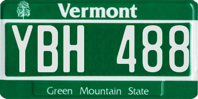 VT license plate YBH488