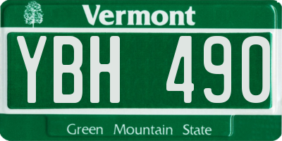 VT license plate YBH490