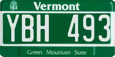 VT license plate YBH493