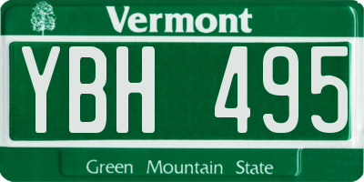 VT license plate YBH495