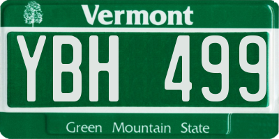 VT license plate YBH499