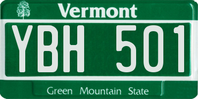 VT license plate YBH501