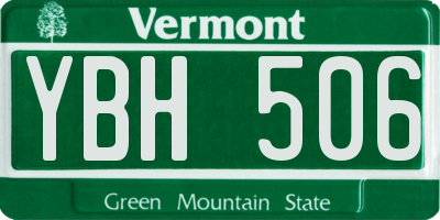 VT license plate YBH506
