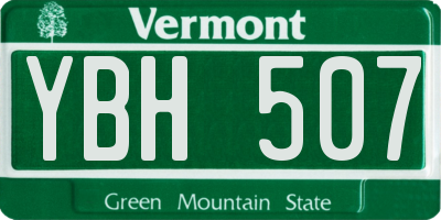 VT license plate YBH507